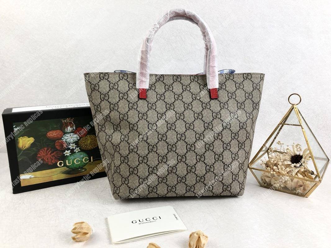 G*u*i children’s gg sup*e blue gingham bow tote