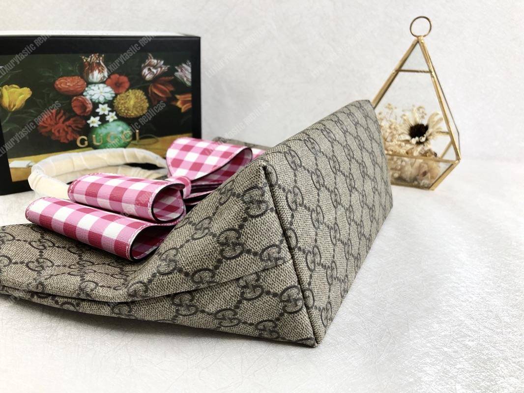 G*u*i children’s gg sup*e pink gingham bow tote