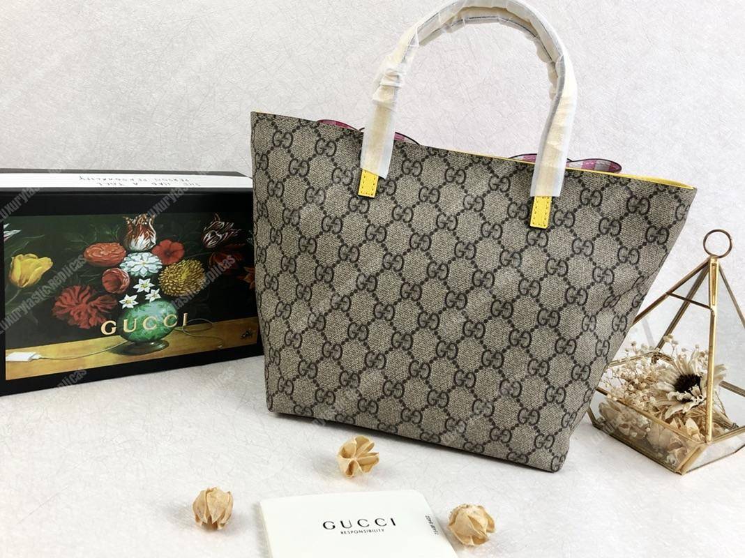 G*u*i children’s gg sup*e pink gingham bow tote