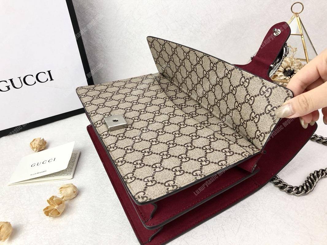 G*u*i dionysus gg sup*e blooms shoulder bag burgundy