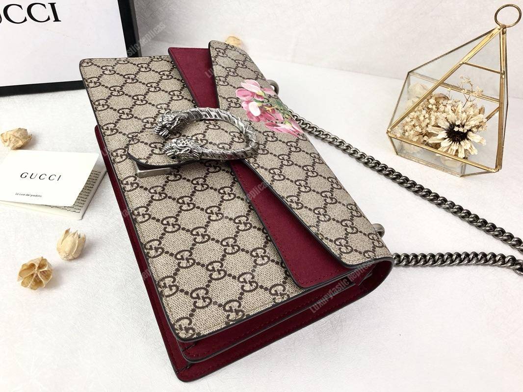 G*u*i dionysus gg sup*e blooms shoulder bag burgundy