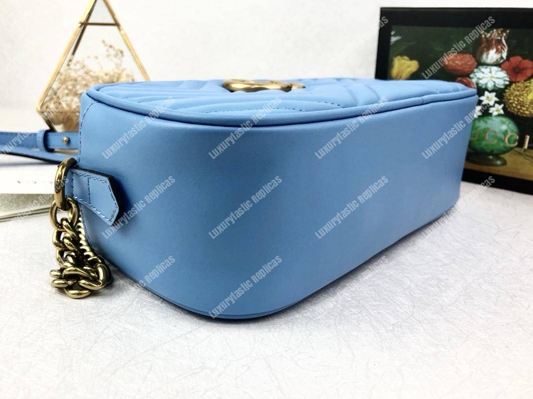 G*u*i gg marmont small matelassé shoulder bag light blue