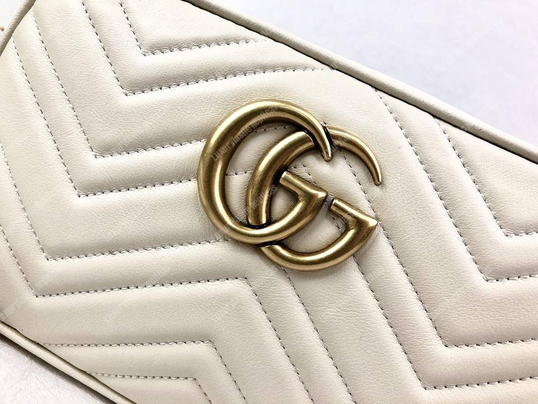 G*u*i gg marmont small matelassé shoulder bag white