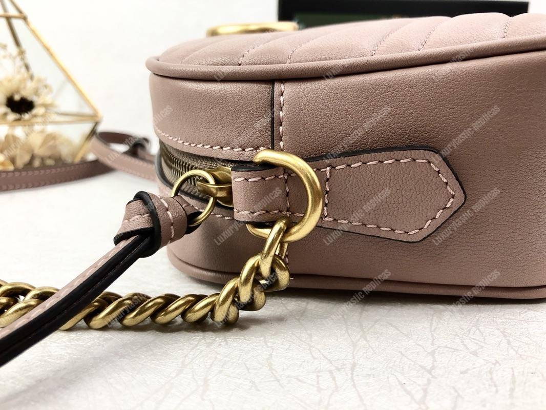 G*u*i gg marmont small matelassé shoulder bag dusty pink