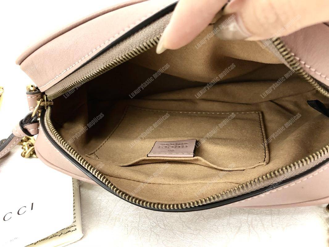 G*u*i gg marmont small matelassé shoulder bag dusty pink