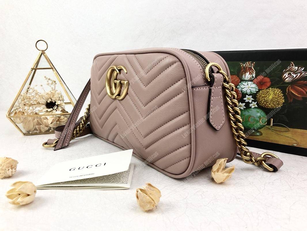 G*u*i gg marmont small matelassé shoulder bag dusty pink