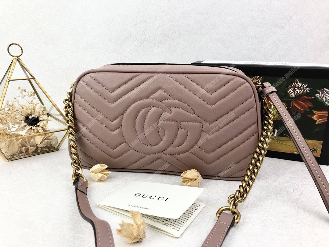 G*u*i gg marmont small matelassé shoulder bag dusty pink