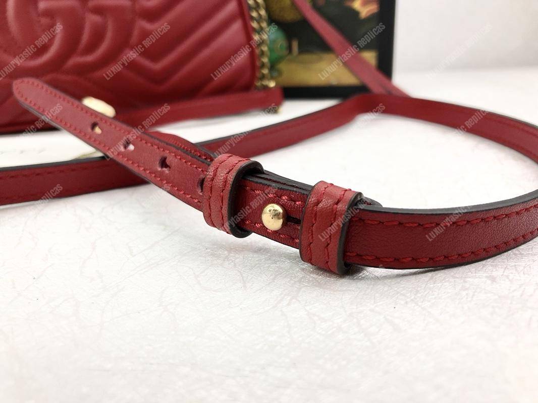G*u*i gg marmont small matelassé shoulder bag hibiscus red