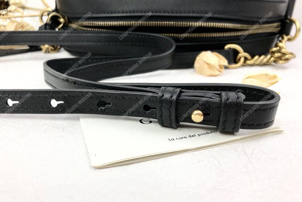 G*u*i gg marmont small matelassé shoulder bag black