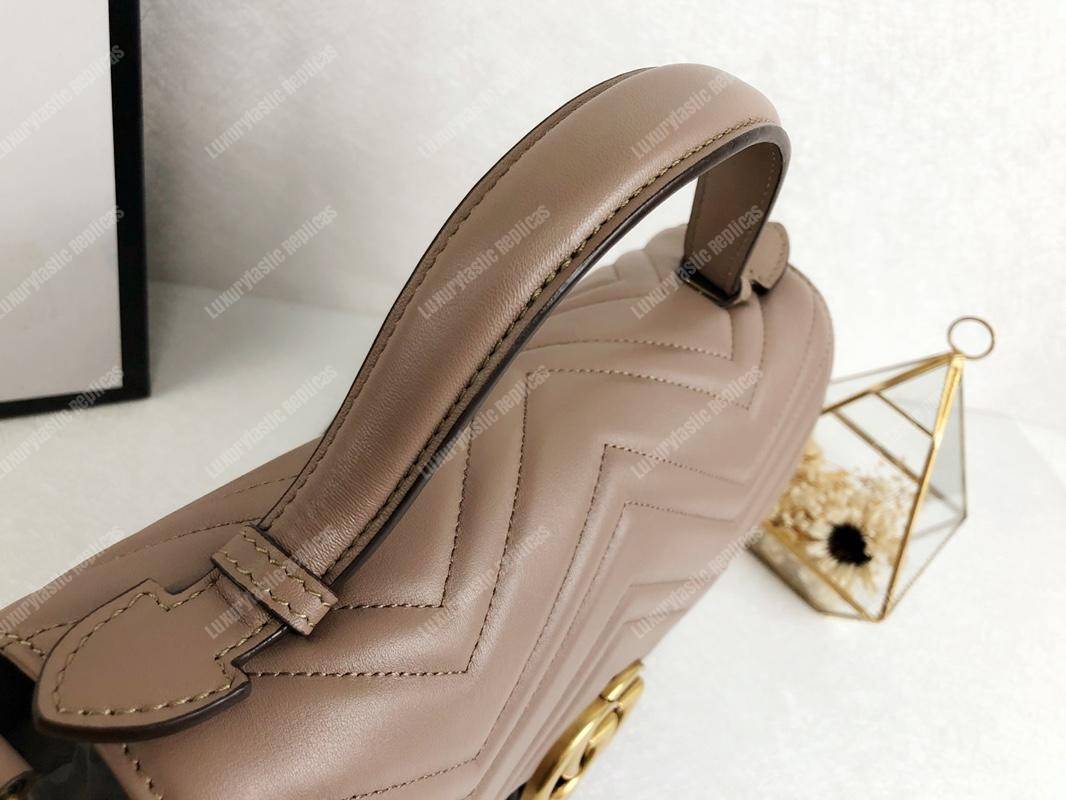 G*u*i gg marmont small top handle bag dusty pink matelasé