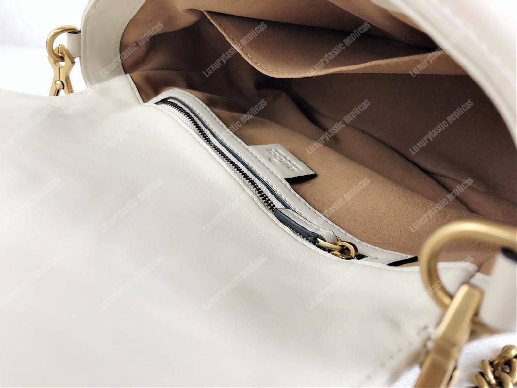 G*u*i gg marmont small top handle bag white