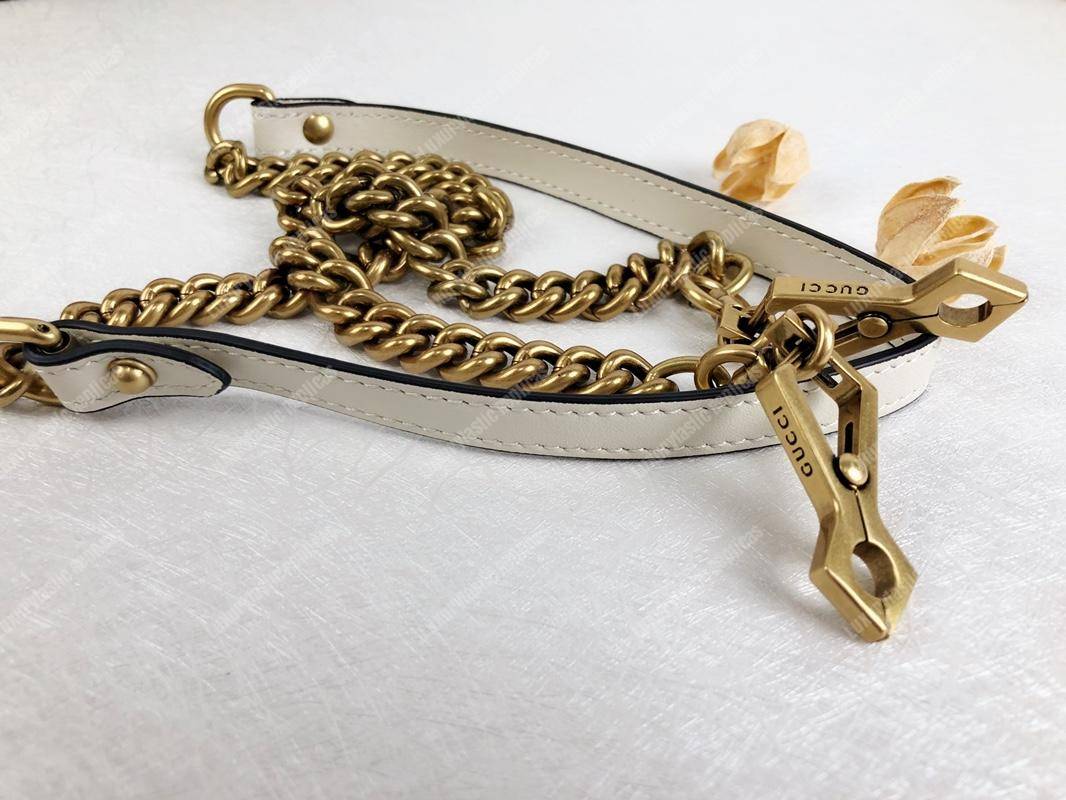 G*u*i gg marmont small top handle bag white