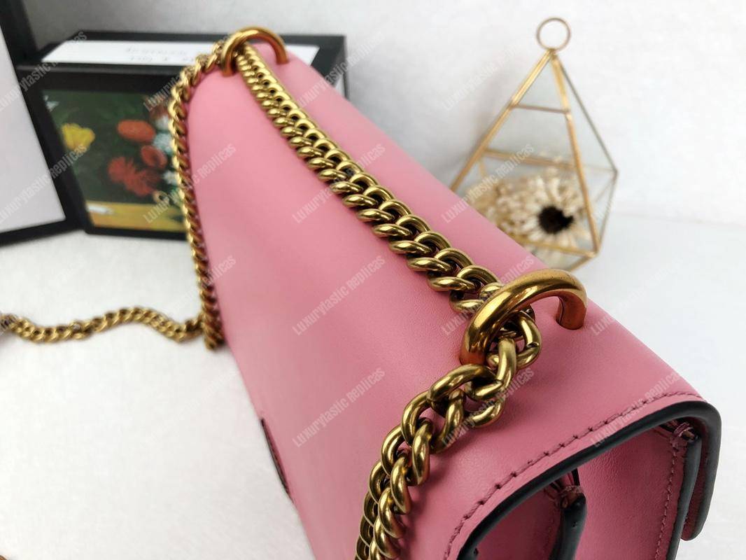 G*u*i gg marmont leather shoulder bag hearts pink