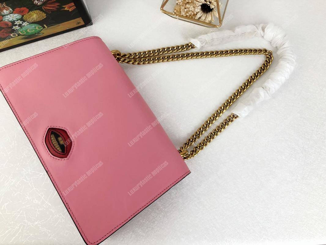 G*u*i gg marmont leather shoulder bag hearts pink