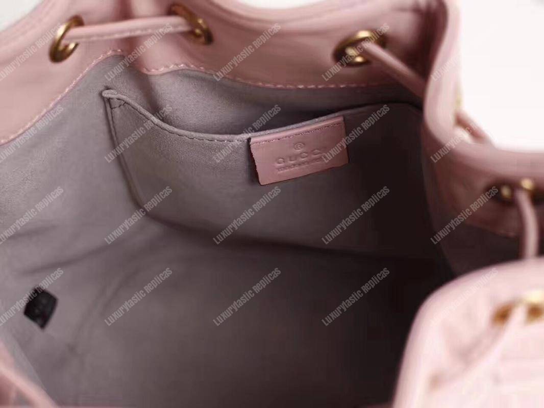 G*u*i gg marmont chevron leather bucket bag light pink
