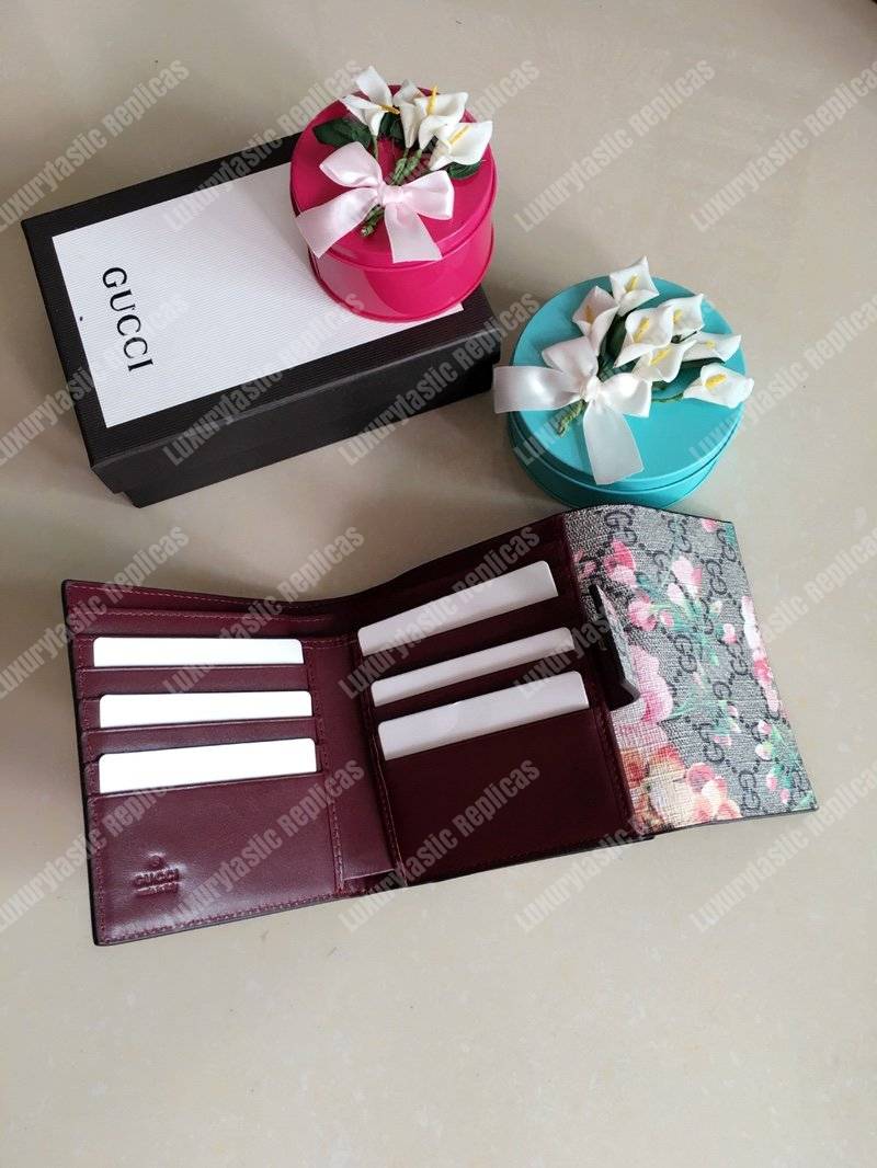 G*u*i gg blooms french flap wallet pink