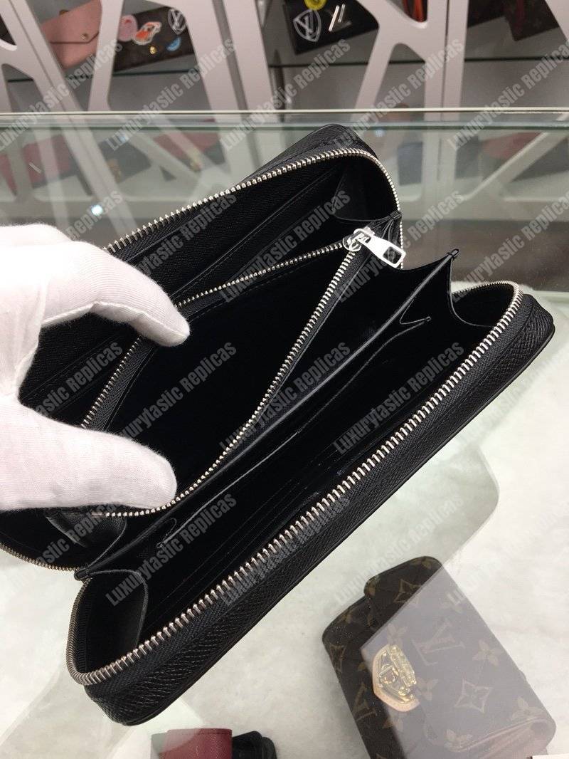 LV Zippy XL Wallet Taiga Black