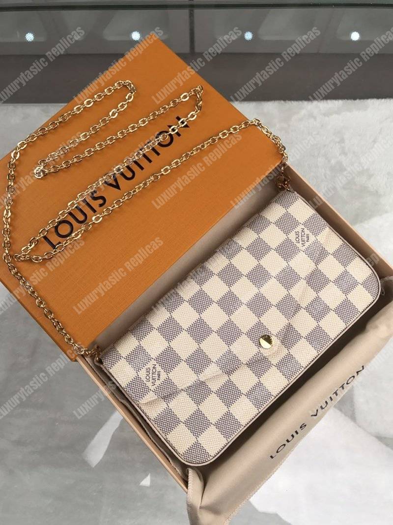 LV Pochette Felicie Damier Azur Canvas