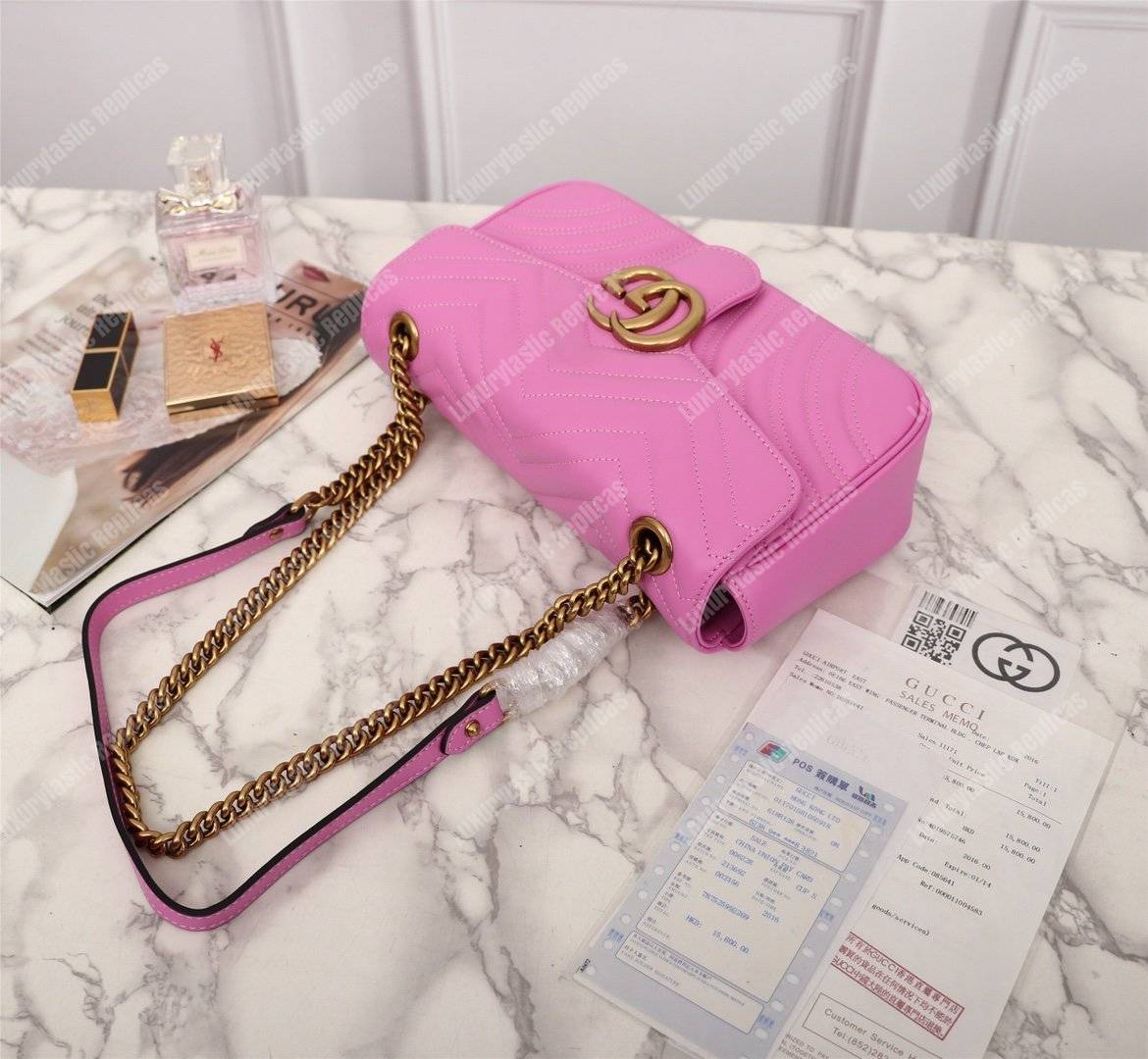 G*u*i gg marmont small shoulder bag candy pink