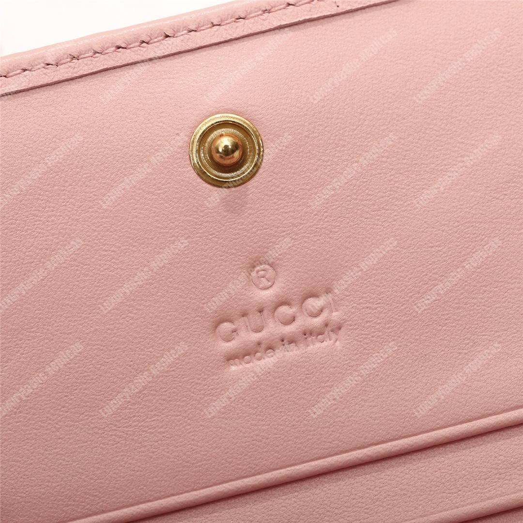 G*u*i gg purple G*u*ighost print matelassé card case wallet pink