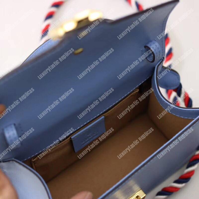 G*u*i sylvie leather mini bag light blue