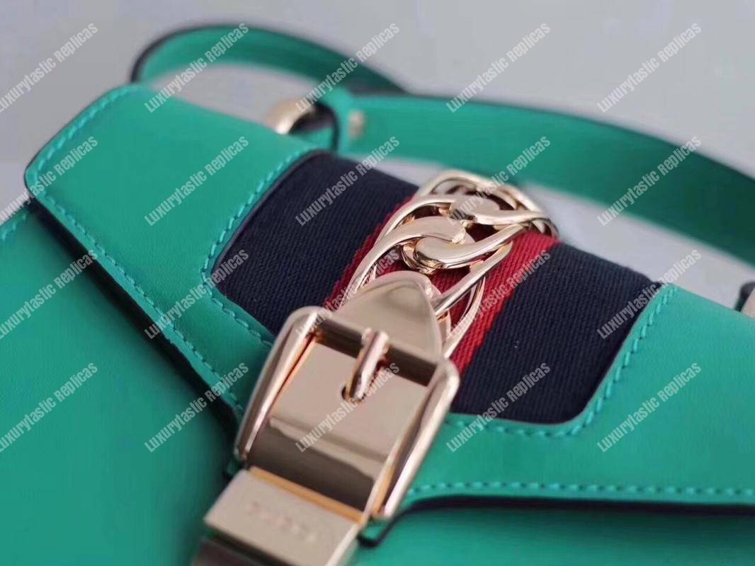 G*u*i sylvie leather mini bag green