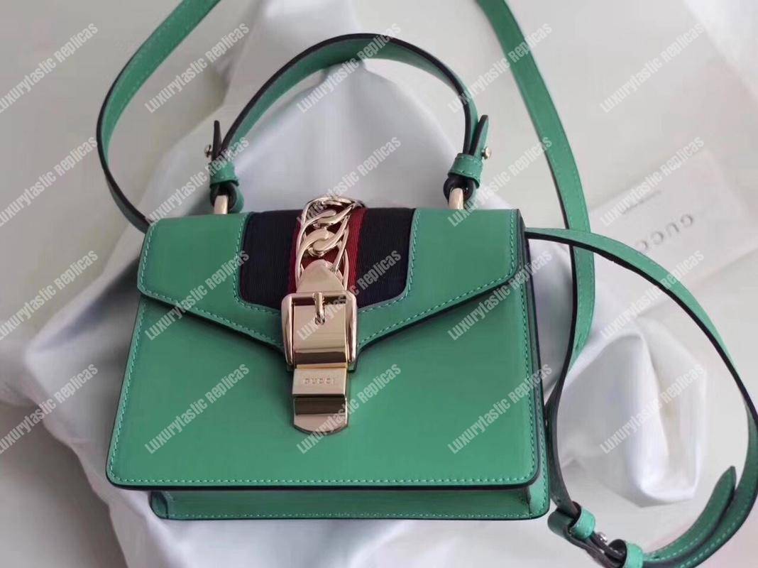 G*u*i sylvie leather mini bag green