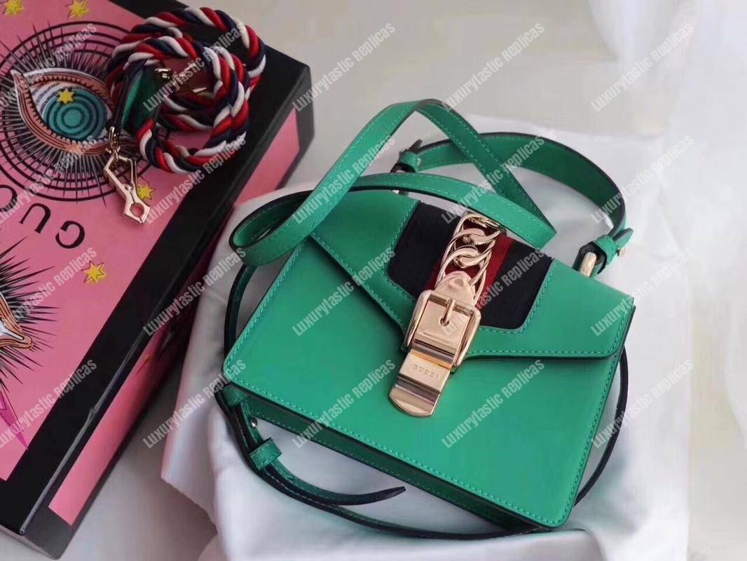 G*u*i sylvie leather mini bag green