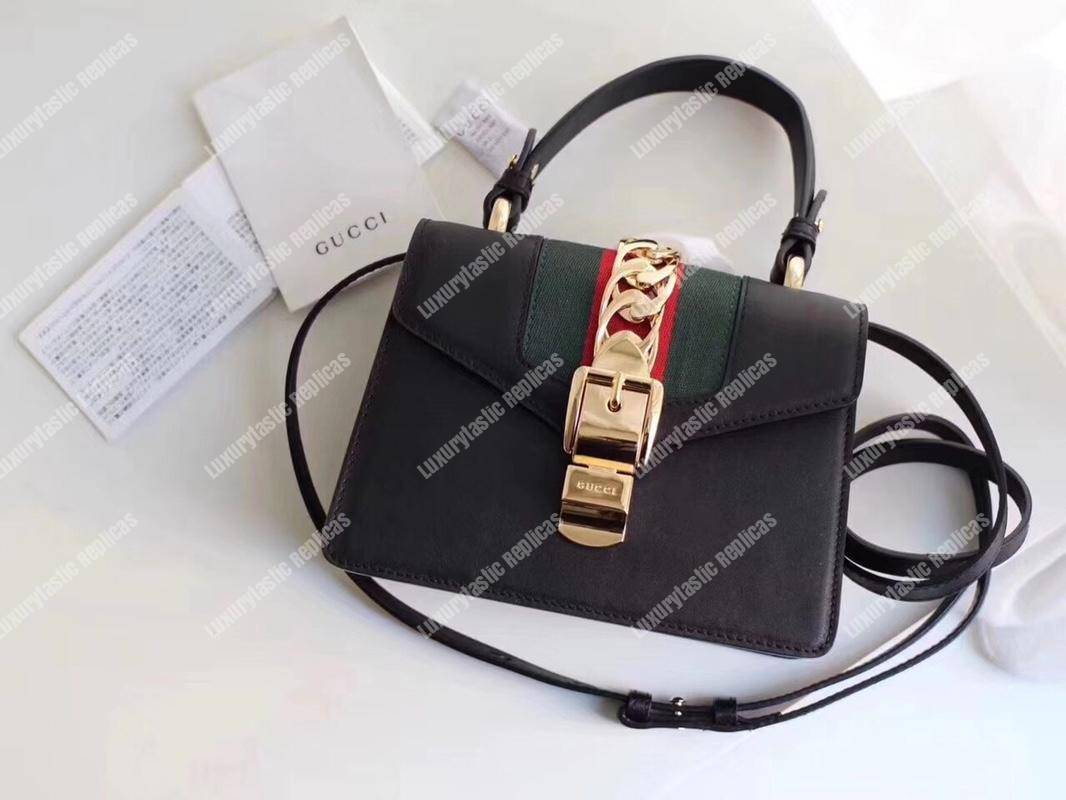 G*u*i sylvie leather mini bag black