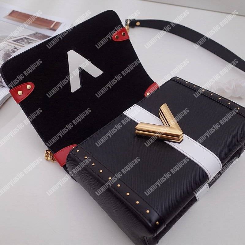 LV Twist MM Epi Leather With Monogram Canvas Black