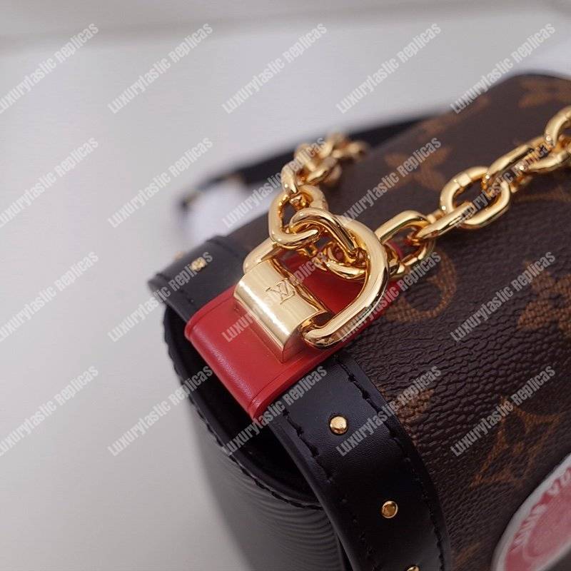 LV Twist MM Epi Leather With Monogram Canvas Black