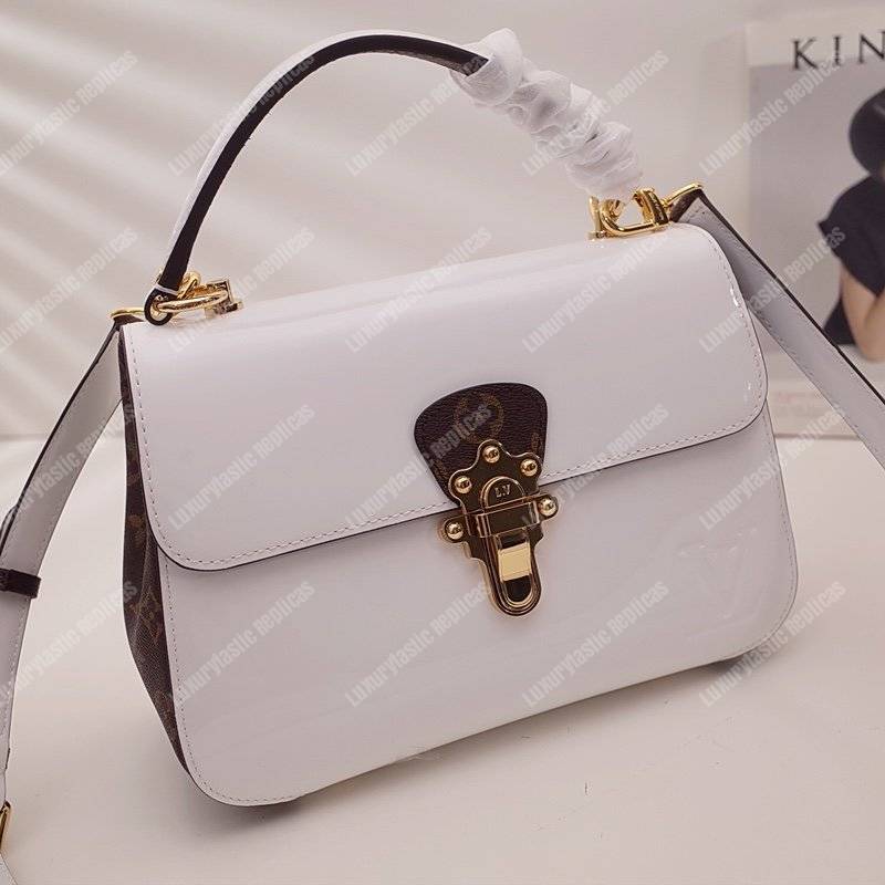 LV Cherrywood PM Patent Leather Blanc
