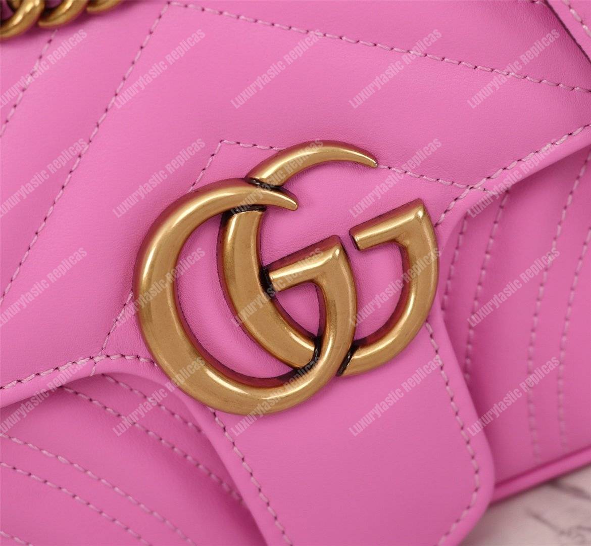 G*u*i gg marmont matelassé mini bag candy pink
