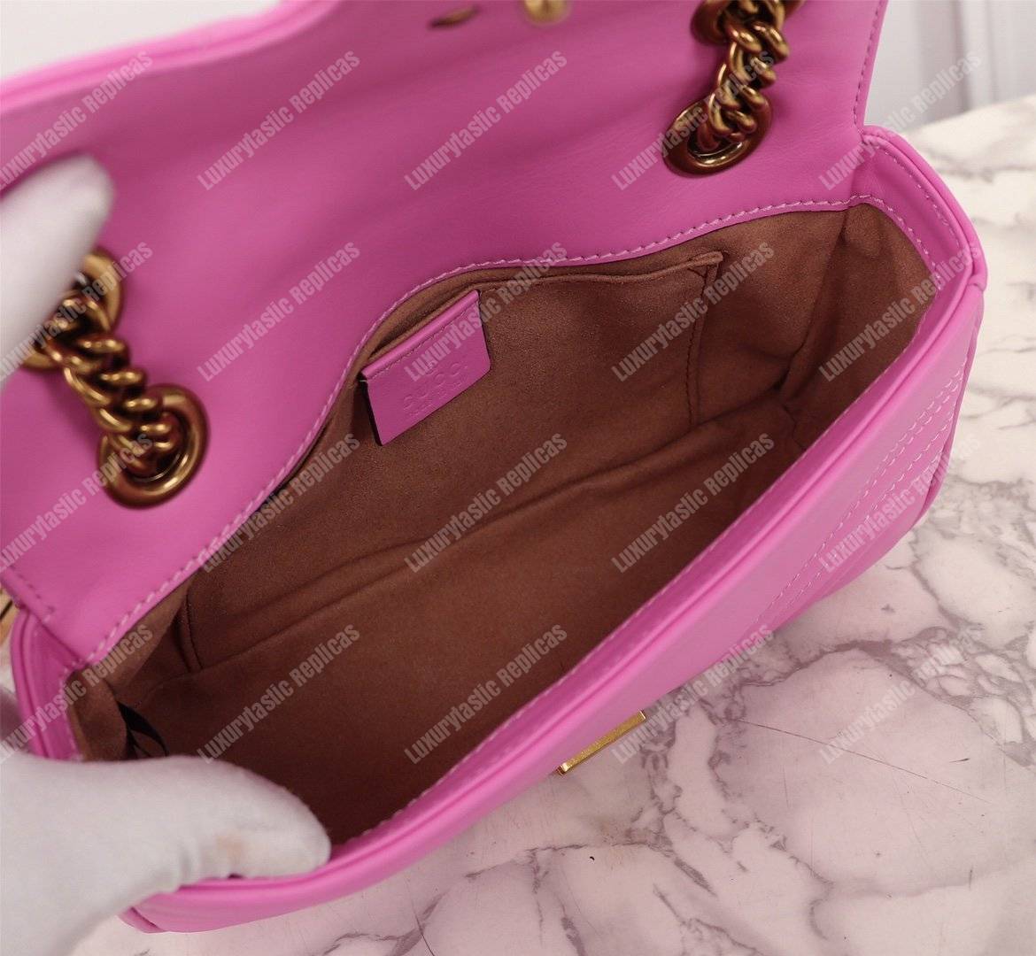 G*u*i gg marmont matelassé mini bag candy pink