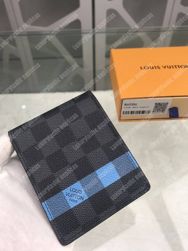 LV Slender Wallet Damier Graphite Blue Stripe