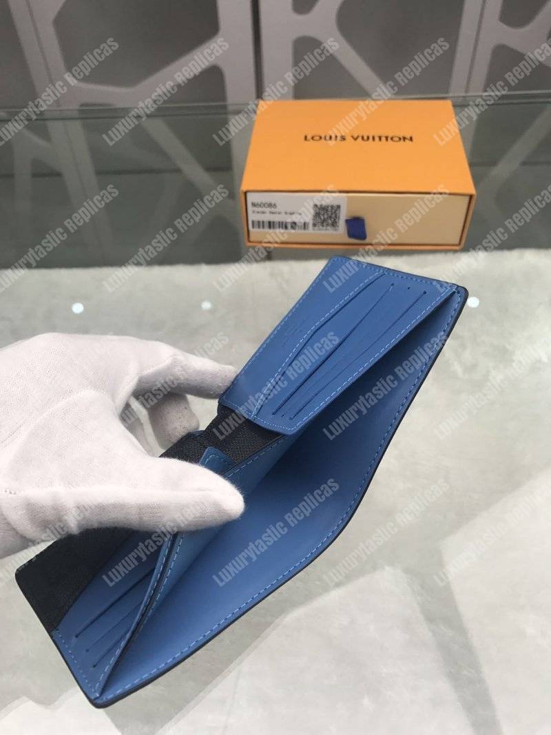 LV Slender Wallet Damier Graphite Blue Stripe