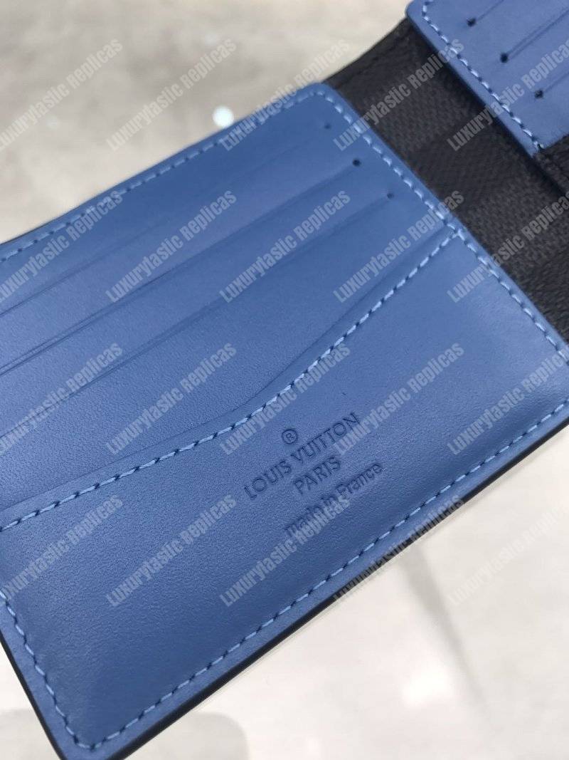 LV Slender Wallet Damier Graphite Blue Stripe