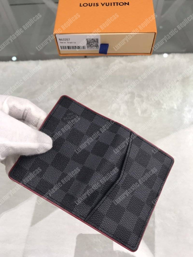 LV Pocket Organizer Damier Graphite Canvas Scarlet