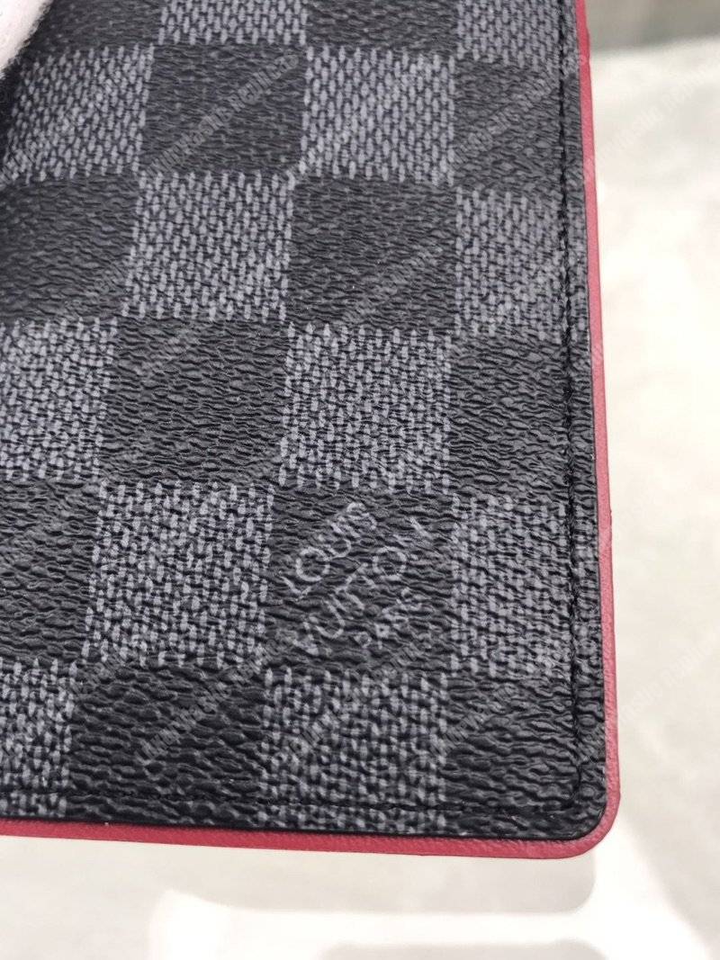 LV Pocket Organizer Damier Graphite Canvas Scarlet