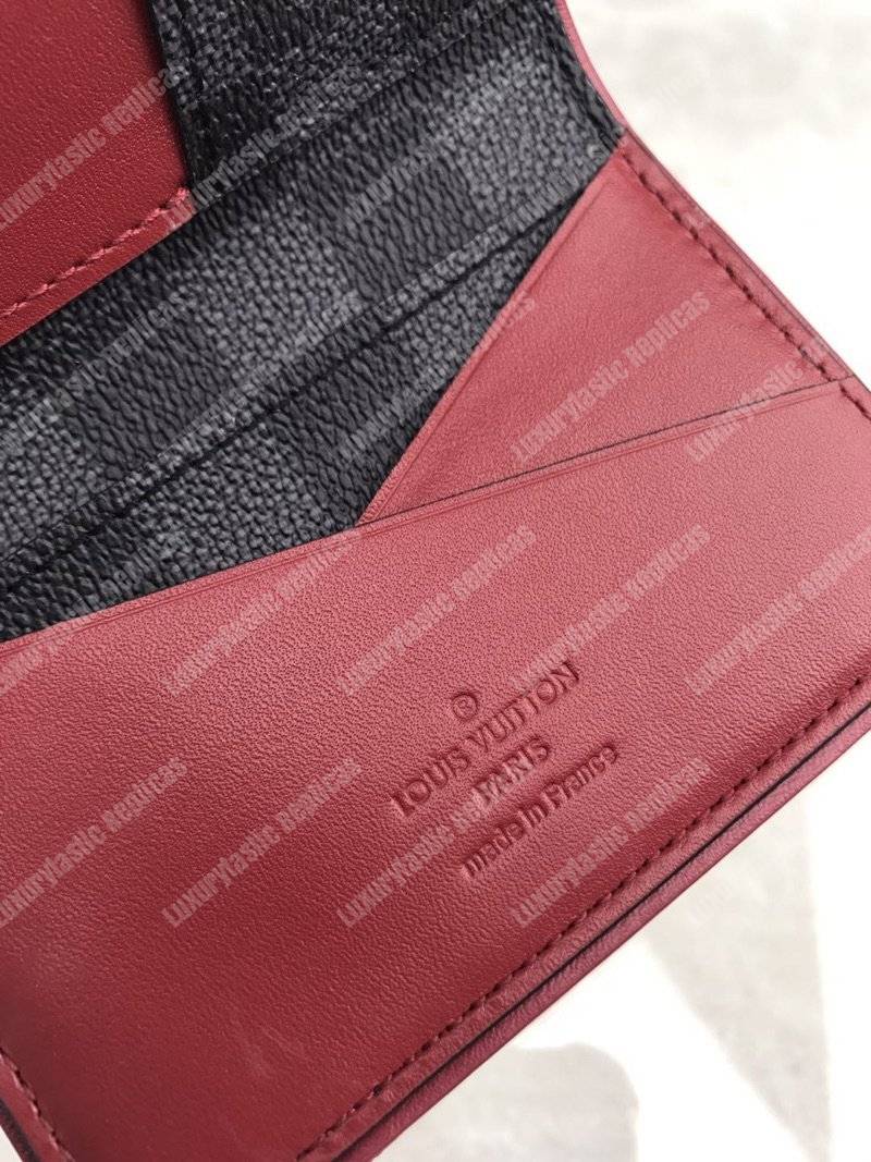 LV Pocket Organizer Damier Graphite Canvas Scarlet