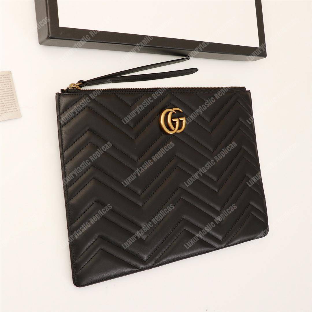 G*u*i gg marmont matelassé leather pouch black