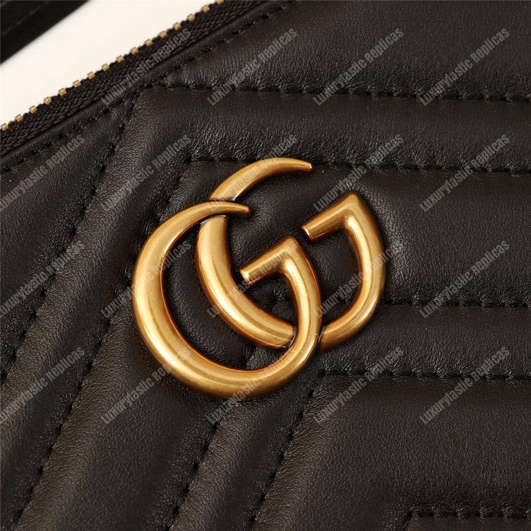 G*u*i gg marmont matelassé leather pouch black