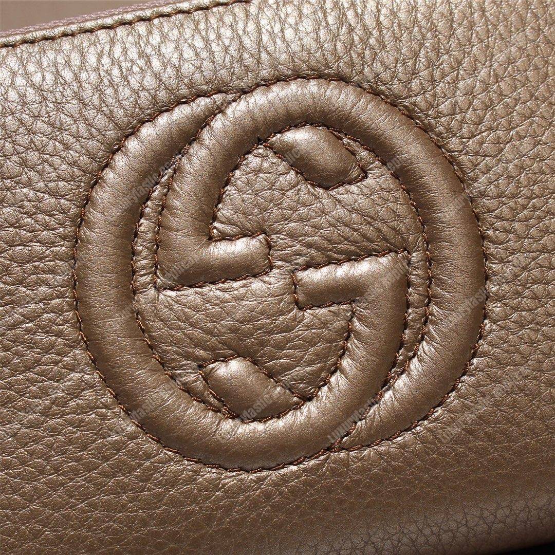 G*u*i soho zip around wallet gold