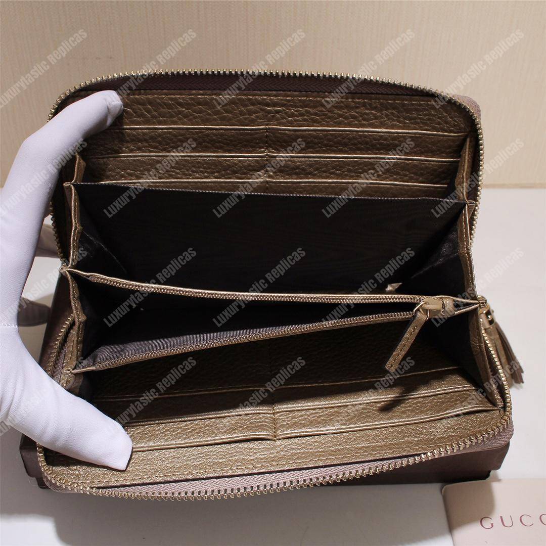 G*u*i soho zip around wallet gold