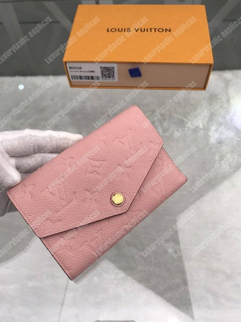 LV Curieuse Compact Wallet Monogram Empreinte Rose Poudre