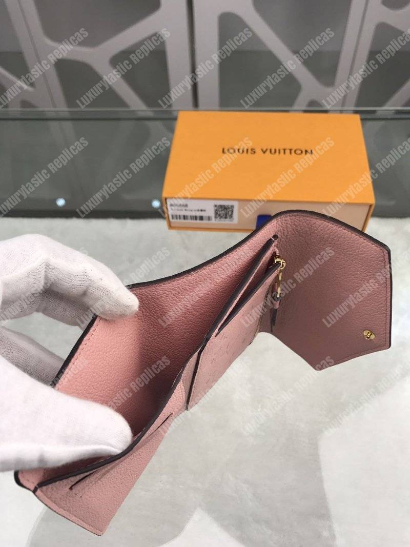 LV Curieuse Compact Wallet Monogram Empreinte Rose Poudre