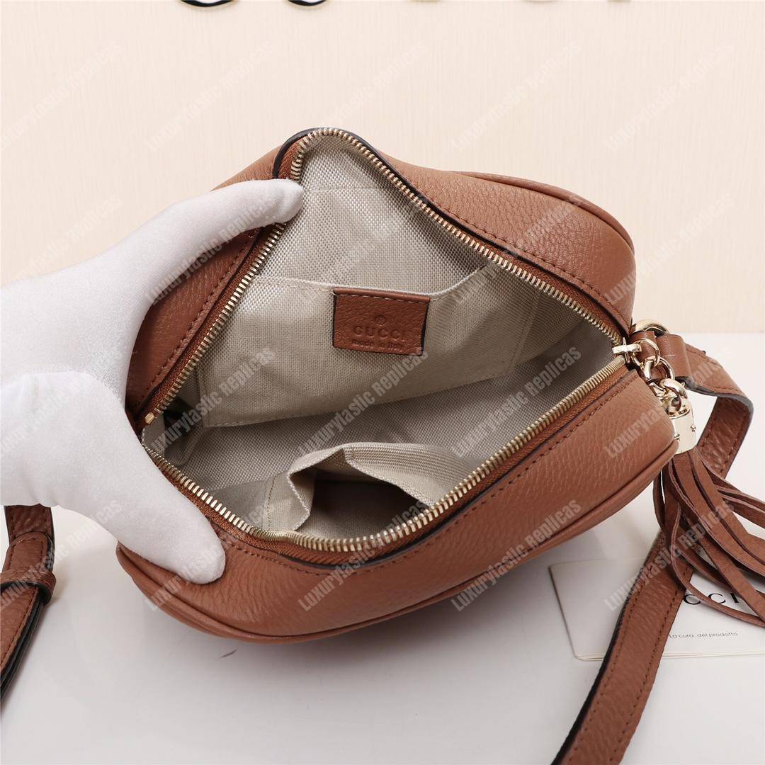 G*u*i soho small leather disco bag rose beige