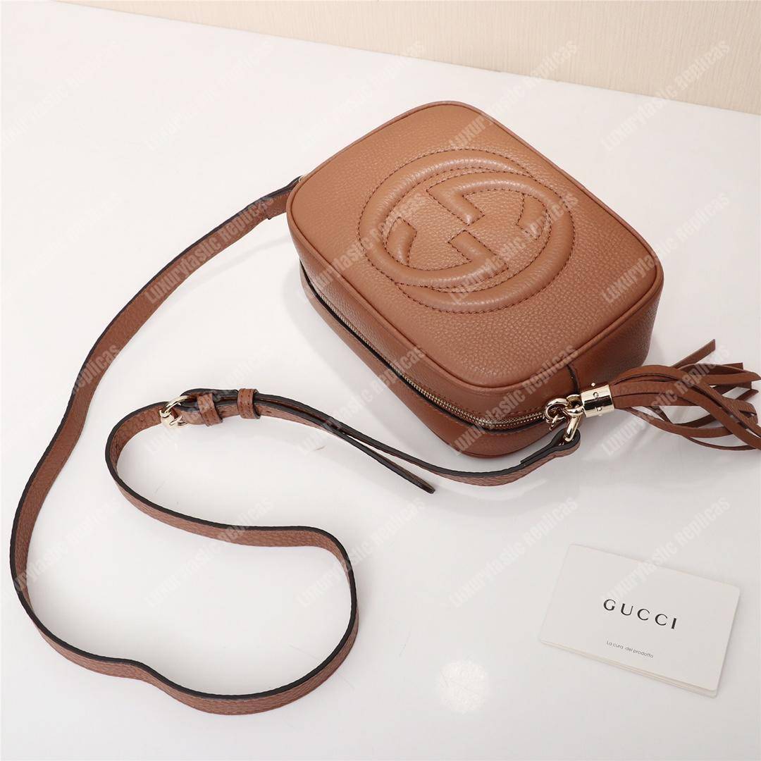 G*u*i soho small leather disco bag rose beige