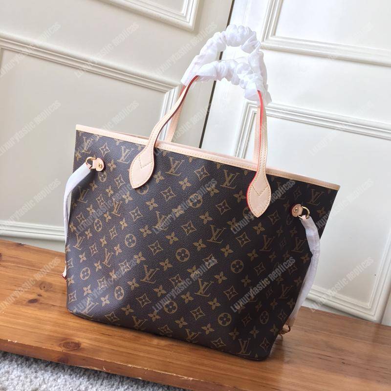 LV Neverfull MM Monogram Rose Ballerine