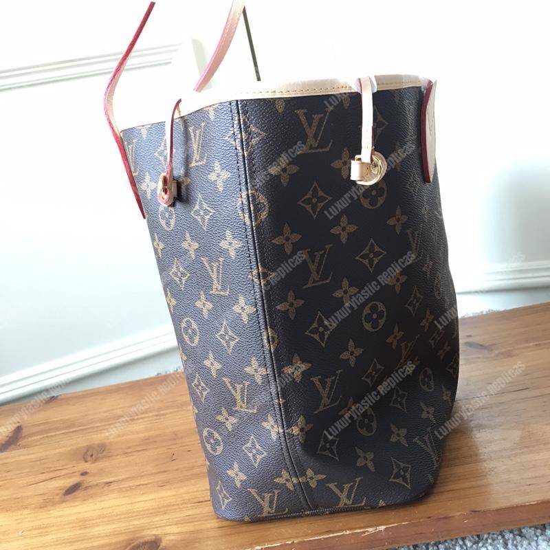 LV Neverfull MM Monogram Rose Ballerine